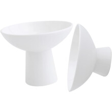 2pcs Tall Fruit Bowl Set - Ceramic Cake Stand, Dessert Plate & Snack Tray. Compatible with home kitchen decor.