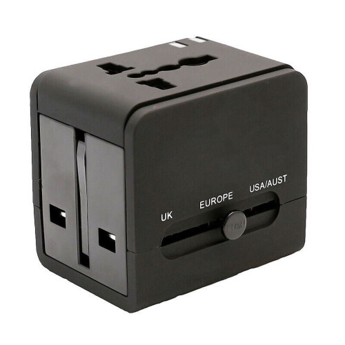 Μετατροπέας προσαρμογέα ταξιδιού Universal World Plug με διπλό φορτιστή USB AU/US/UK/EU 1