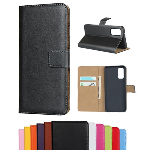 Compatível com Samsung S20FE - Capa carteira em couro genuíno - Roxo