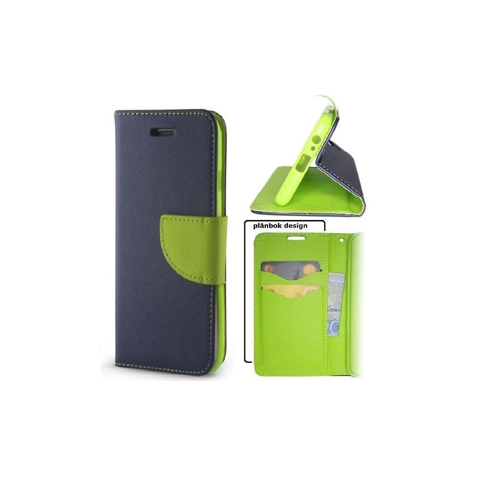 Compatible With Samsung Galaxy A33 5G - Smart Fancy Mobile Wallet - Navy /Green Multicolour Blue 9009791344639