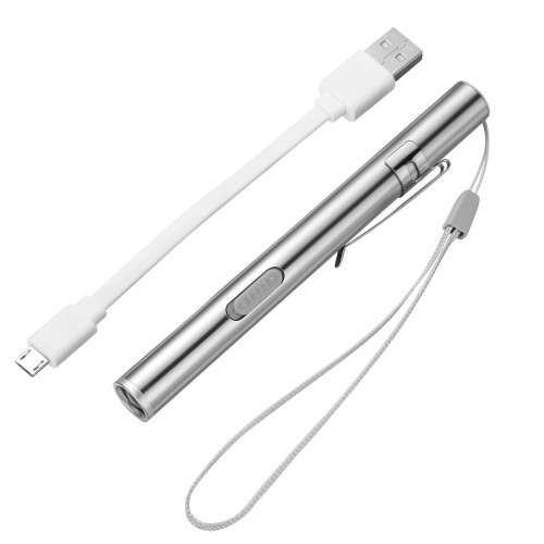 LEDMOMO1PC Φακός Νοσηλευτή με Επαναφορτιζόμενο Φακό LED USB από Ανοξείδωτο Ατσάλι για