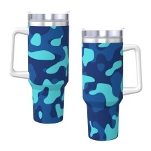 Gobelet isotherme Bape H2.0 de 1,2 L (40 oz) en acier inoxydable avec couvercle et paille, idéal pour l'eau, le thé glacé, le café ou les