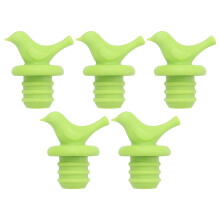 Offres de liquidation de Noël ! Lot de 5 bouchons en silicone à motif oiseau pour bouteilles de vin rouge et de bière. Offre du jour.