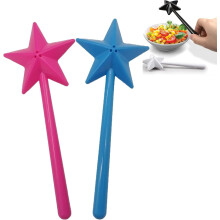 Salières et poivrières magiques, flacons à condiments en forme de pentagramme et baguette magique, lot de 2 (bleu + rose).
