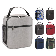Tragbare Thermotasche für Lunchboxen, wasserdicht, strapazierfähig, Büro-Lunchbox-Organizer, isolierte Tasche, Grau