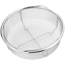 Coș de scurgere din oțel inoxidabil, coș de spălat fructe, design cu mâner, coș de filtrare pentru legume