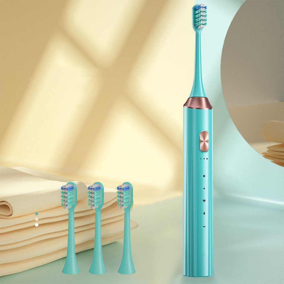 Smart Rechargeable Electric Toothbrush with 4 Brush Heads, USB Charging, 5 Modes, Timer, IPX7 Water-Resistant