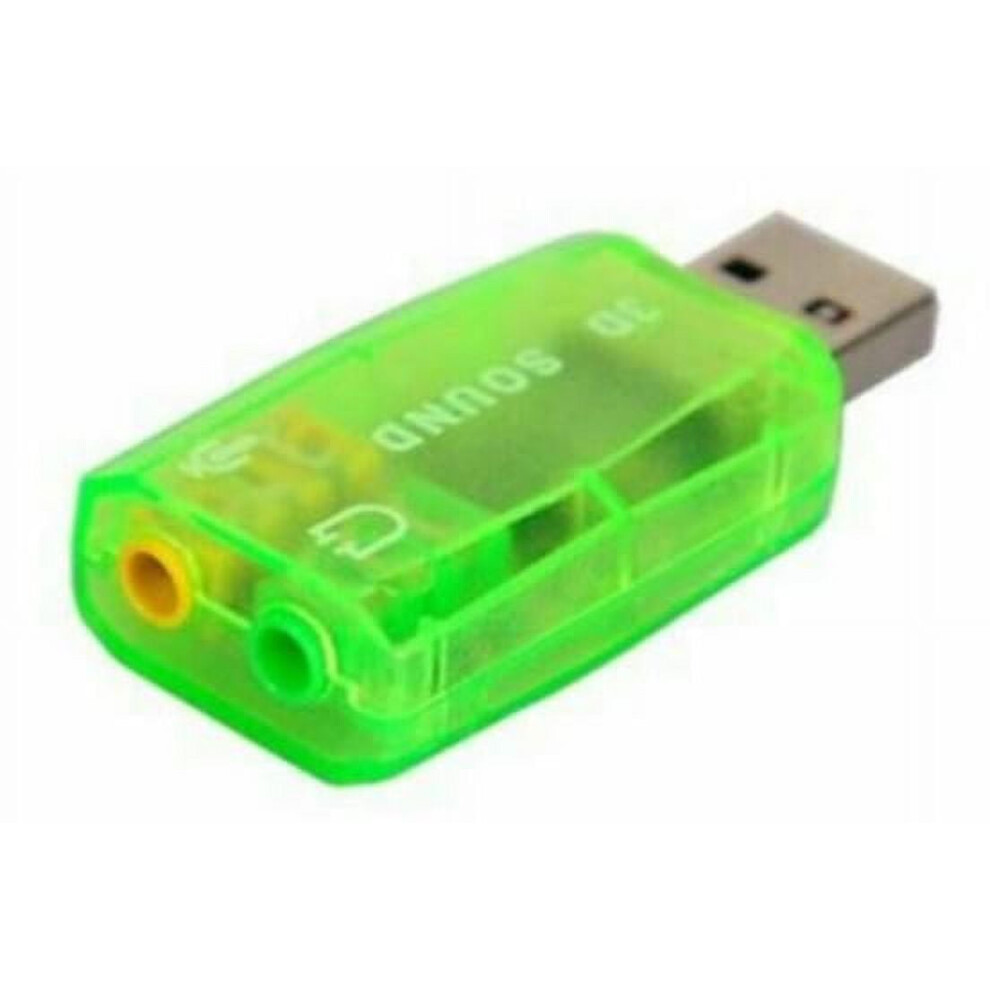 Simyoung 5.1 Usb External Stereo Sound Adapter For Windows And Mac With 3.5Mm Headphone And Microphone - Green 9104538839253