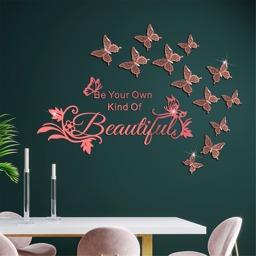 Rnemite-Amo Dealsï¼Wall Decor Wall Decals Acrylic Hollow Butterfly Diy Mirror Wall Sticker Home Decoration 9104538841010