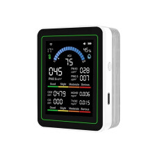 Gas Detector CO2 Monitor with Formaldehyde Sensor, Temperature Humidity Meter 10in1 for Home Office (White)