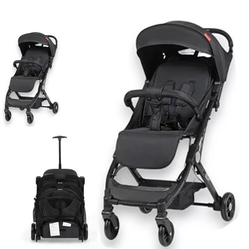 Baby Stroller One-Hand Folding Pushchair With Adjustable Backrest UK