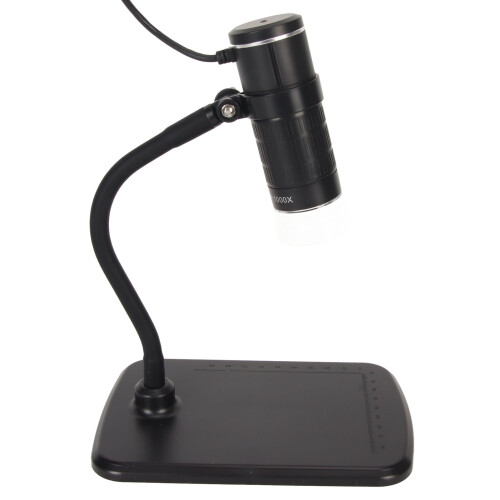 Microscope portable numérique à grossissement 1000x, endoscope, éclairage LED, luminosité réglable, bras flexible, interface 3 en 1 pour 2