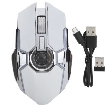 3-Level Adjustable DPI Ergonomic Mouse Wireless Gaming Mouse Rechargeable Computer Mice Silent Wireless Mouse Colorful RGB LED Lights 6 Buttons For La