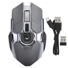 3-Level Adjustable DPI Ergonomic Mouse Wireless Gaming Mouse Rechargeable Computer Mice Silent Wireless Mouse Colorful RGB LED Lights 6 Buttons For La