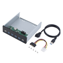Interner USB-Hub mit mehreren Ports und superschneller Datenübertragung. Wandelt den Diskettenlaufwerksschacht in USB-Schnittstellen um.