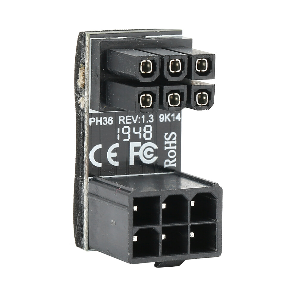 Atx 6Pin Angled Adapter For Vertical To Horizontal Cable Installation, Gpu Power Adapter With 180 Degree Turn For Graphics Card Compatibility 9147006052471