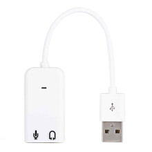 Placa de som USB externa com chip de redução de ruído integrado e aprimoramento de som estéreo. Adaptador de som estéreo USB externo para