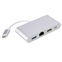 Three In One USB C Hub 4K HDMI Output Ethernet RJ45 USB 3.0 And PD Charging Port Multiport Adapter For Mac Windows Laptop