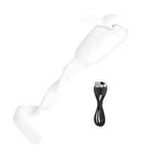 Ventilator met flexibele hals, stille persoonlijke ventilator met USB-voeding, afneembare bladen en natuurlijke windsimulatie, oplaadbare