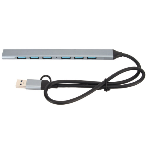 Διαχωριστής USB Plug and Play, 7 θύρες USB Hub με ένδειξη LED και ταχύτητα μεταφοράς δεδομένων