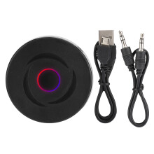 Bluetooth 5.0-mottaker for bil- og hjemmelydsystemer, håndfri telefoni, trådløs HD-lydadapter med AUX-utgang, dobbel tilkobling med lang