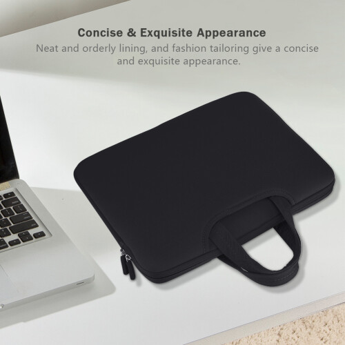 Bolsa protetora ultrafina para laptop de 15 polegadas, capa para notebook com design de alça dupla, estojo de transporte com cinto para bagagem e 2