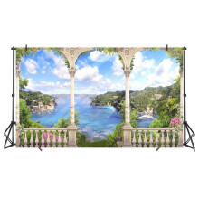210X150Cm Group Photo European Style Landscape Portable Gathering Photography Background Cloth, C