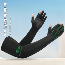1 Pair Long Gloves Arm Sleeves Multifunctional Ice Sleeves Hand Cover Half Finger Gloves For Fishing Cycling Driving