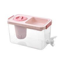 Distributeur de boissons en plastique YOBOLK4L avec robinet et couvercle, compatible avec limonade glacée, thé aux fruits, lait - récipient pour