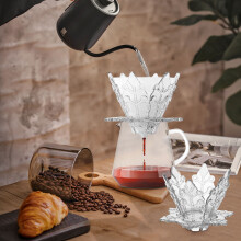 YiFudd Coffee Dripper 1-2 Cups Resin Pour Over Coffee Maker Reusable Coffee Filter Cup Slow Brewing Accessories For Home--Travel-Camping Transparent