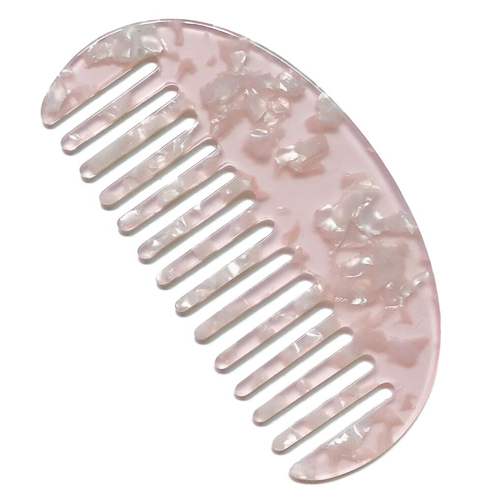 Unisex Wide Tooth Acetate Hair Comb Marble Leopard Antistatic Detangling For Curly And Thick Hair