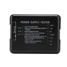 Probador de fuentes de alimentación con resultados de diagnóstico rápidos y pantalla LCD digital. Diseño portátil con alarma sonora para fuentes