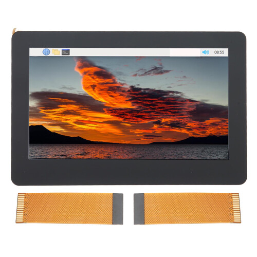 Capacitive 5 Points Touch Display For Raspberry Pi, 4.3 Inch IPS Touchscreen With Tempered Glass And Backlight Control, MIPI DSI Interface Compatible