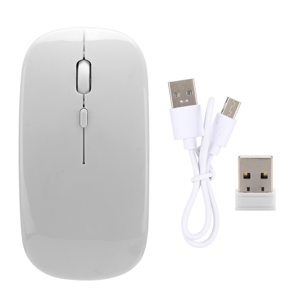 Silent Wireless Mouse With Ergonomic Shape And Fingerprint Proof Surface Rechargeable Bluetooth Mouse For Office Home Use Dual Mode Connection Power S 9176269679538