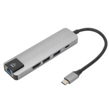 USB C Hub For MacBook Pro, 4K HDMI Adapter With Ethernet Port And Power Delivery PD Charging Station, Fast Data Transfer USB-C Docking Station Compati