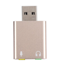 Plug-and-Play-USB-Audioadapter mit Mikrofonbuchsen und 3,5-mm-Kopfhöreranschluss. Externe Stereo-Soundkarte. Keine Treiberinstallation erforderlich.