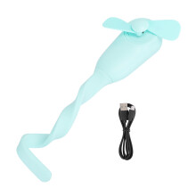 Ventilator met flexibele hals, stille persoonlijke ventilator met USB-voeding, afneembare bladen en natuurlijke windsimulatie, oplaadbare