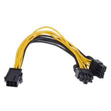 Câble d'extension flexible pour GPU, adaptateur d'alimentation PCI Express 6 broches vers double 8 broches avec deux sorties 6+2 broches, cordon