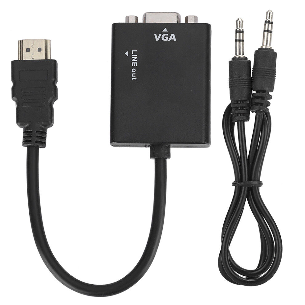 Hdmi M To Vga F Converter Adapter With Audio Output, 1080P Full Hd Digital Analog Conversion Stable Image Transmission Built-In Conversion Chip Wide 9159805538636