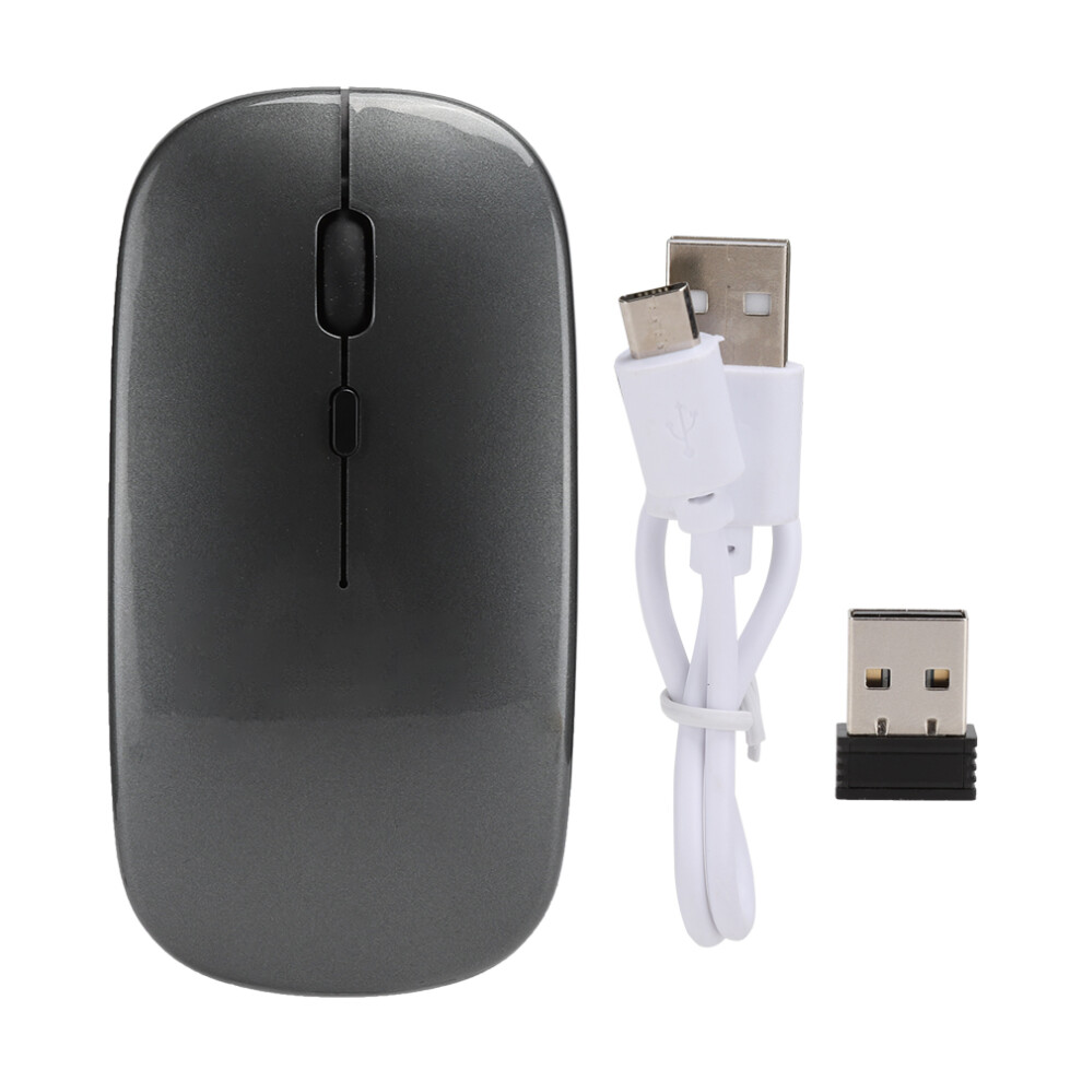 Plug And Play Rechargeable Laptop Mice Dual Mode Connection Wireless Bluetooth Mouse Fingerprint-Proof Surface Ergonomic Design Silent Click Design Le 9147006913703