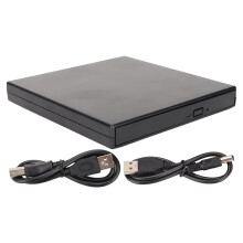 Unidade óptica externa alimentada por USB, reprodutor de CD/DVD portátil com design resistente a impactos, gravador plug and play para laptops e