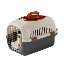 Cat Carrier Hard Sided with Wire Door, Breathable Travel Bag with Skylight for Small Pets, Yellow