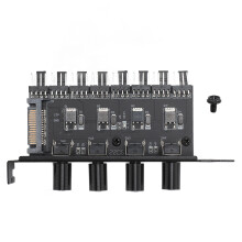 Speed Controller For PC Fans, 8 Port Fan Hub With 4 Knob Manual Adjustment And PWM Temperature Monitoring For Enhanced Cooling Performance Easy Setup