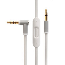 Cábla Fuaime Athsholáthair Brataithe TPU do Beats, Breiseán Iontaofa 3.5Mm le Micreafón agus Rialú Inlíne, Cinntíonn Sreang Bhán Marthanacht