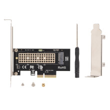Erweiterungskarte für NVMe-SSDs mit Kühlfunktion, unterstützt AHCI-PCI-Express-Adapter und Low-Profile-Blende, PCIe 3.0 x1 4x Riser kompatibel mit