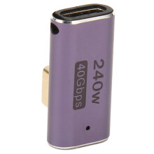 USB-C female-to-female adapter met 90 graden haakse ontwerp, snelle USB4-koppeling die 240W PD en 40 Gbps dataoverdracht mogelijk maakt, ondersteunt