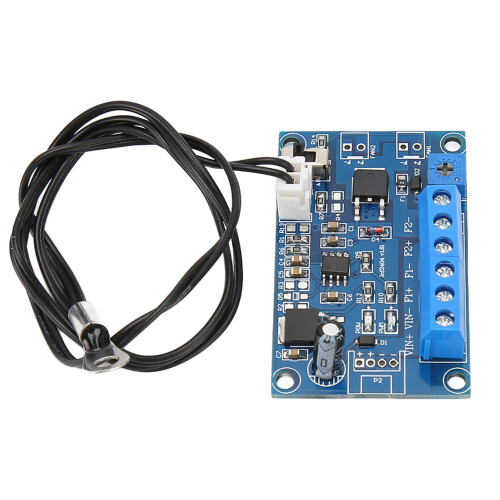 PWM Motor Speed Controller with Temperature Sensor, Adjustable Fan Temperature Control for 12V 24V Fans, Efficient Heat Dissipation Automatic Linear S 2