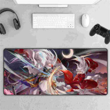 Ultraglad oppervlak, grote gamingmuismat, anime-muismat, professioneel gestikte rand, waterdicht, anime-design, muismat voor kantoor en thuis.