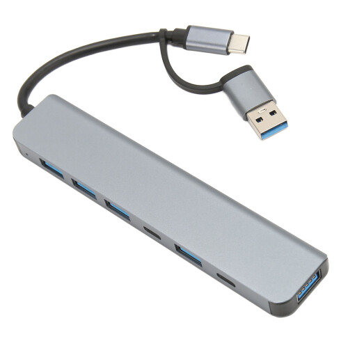 Επέκταση διανομέα USB, διακλαδωτής USB C, κέλυφος κράματος αλουμινίου 7 σε 1, με θύρα USB 1