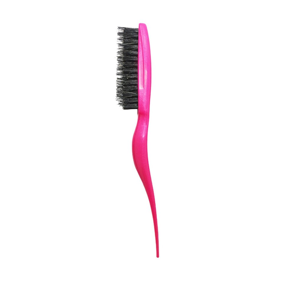 Red Boar Bristle Teasing Brush For Volume And Backcombing, Scalp Massage Hair Styling Rose